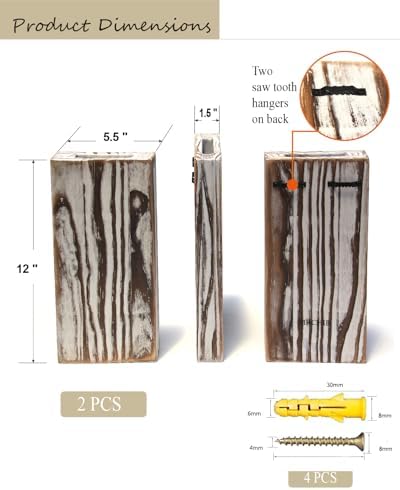 Wood Wall Planter Set 2 Pack Weathered White