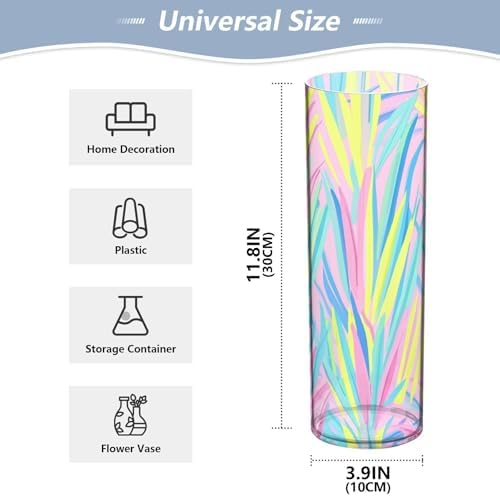Tropical Plants Plastic Flower Vase for Home Decor