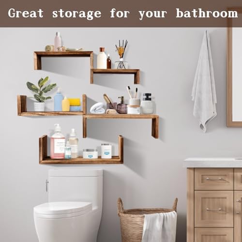 Wood Floating Shelves for Wall Versatile Book Display Shelves