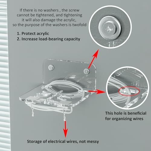 Clear Acrylic Wall Shelf 3 Pack for Security Cameras and More