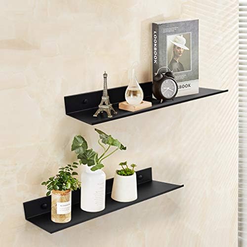 TLBTEK 2 Pcs 16 Inch Black Floating Shelves for Home Decor