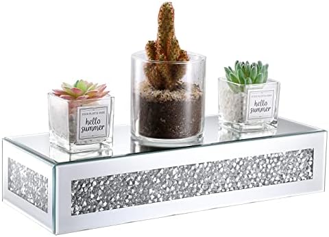 JUXYES Sparkle Diamond Wall Floating Shelf Decor