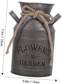 Rustic Galvanized Milk Can Vase 453 X 748 Inches