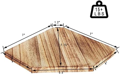 HAO Floating Corner Wall Shelves Rustic Diamond Shape Set of 3 Carbonized Black