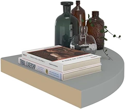2 pcs Floating Corner Shelves Gray 138x138x15 MDF
