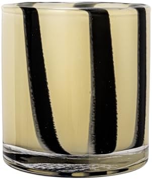 Bloomingville Round Glass Candle Holder Vase with Stripes