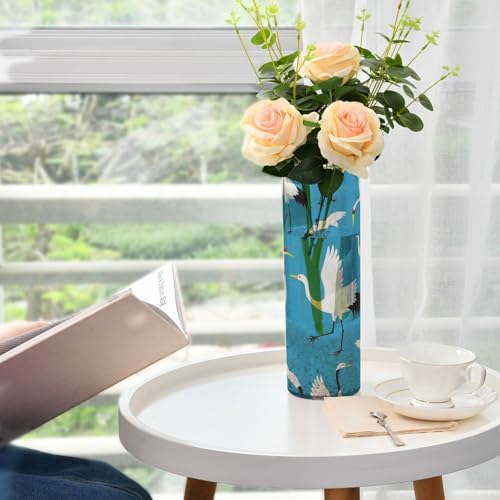 Blue Cartoon Crane Bird Silhouette Plastic Vase 118 x 39 Inch