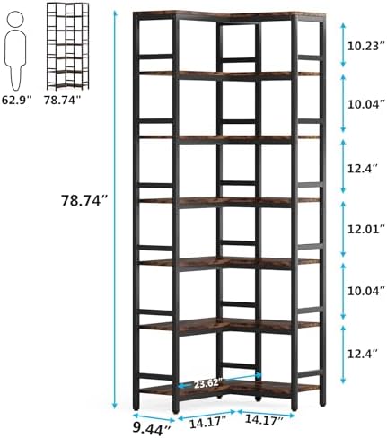 Tribesigns 7874 Inch Tall Corner Shelf 7 Tier