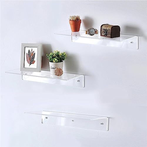 8Pcs Clear Acrylic Floating Shelves Wall Mounted for Home Decor