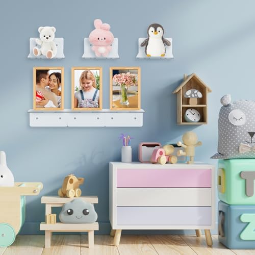 Lemecima 6 Pack Small Acrylic Floating Shelves for Wall