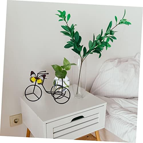 PRETYZOOM Pedicab Glass Hydroponic Vase with Iron Holder