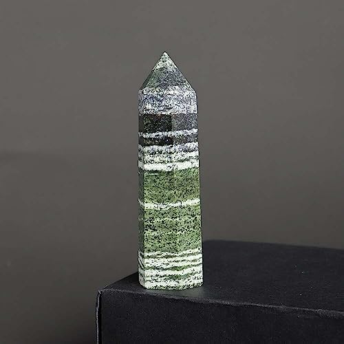 KatLin Green Zebra Stone Crystal Wand for Home Decor
