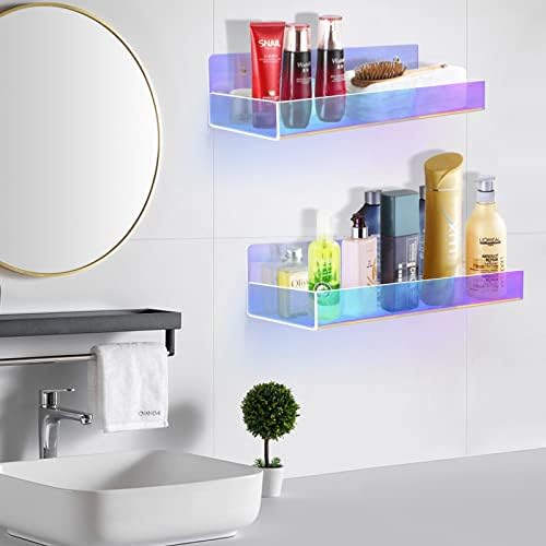 TLBTEK 2 Pcs 15 Inch Iridescent Floating Shelves