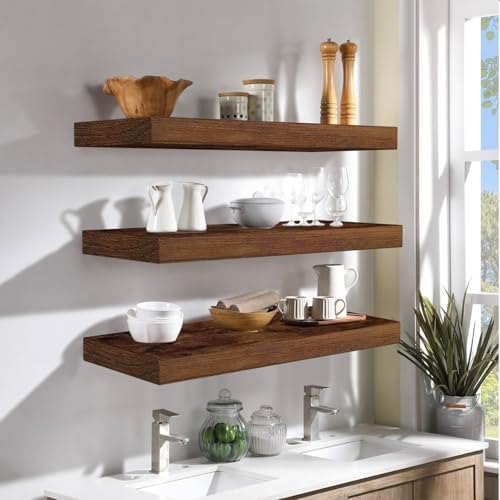 AT-VALY Floating Shelves Set of 3 Wall Decor 156 Inch