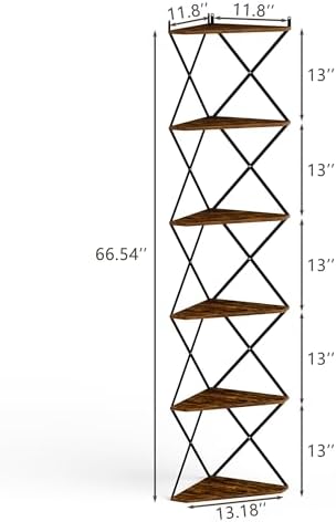 IRCPEN 6 Tier Wall Mounted Corner Shelf Stand