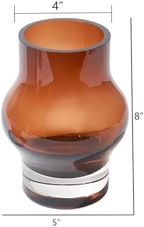 8 Inch Amber Hurricane Candleholder 35lb Thick Glass Vase