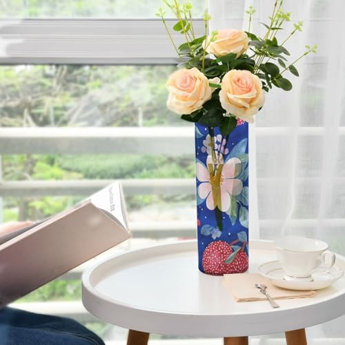 Cute Lychee Royal Blue Plastic Flower Vase 118 x 39 Inch