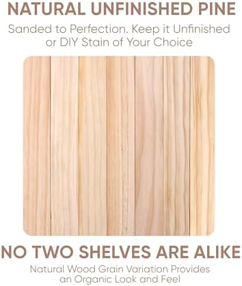 Homeforia 60 Inch Solid Wood Floating Shelf Set of 2
