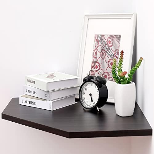 20-Inch Corner Floating Shelf with Wire Cable Hole