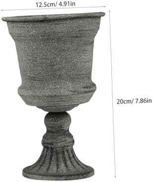 Garneck Vintage Metal Flower Vase Rustic Gray Vase for Home Decor