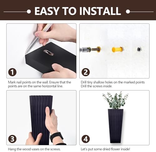 2PCS Modern Farmhouse Wall Planters for Dried Flowers and Artificial Plants