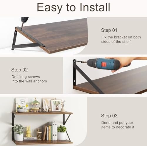 Fun Memories 16 Inch Wide Floating Shelf Set of 2