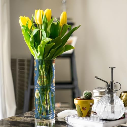 Rabbit Easter Egg Blue Plastic Hurricane Candle Holder 118 x 39 Inch Decor Vase