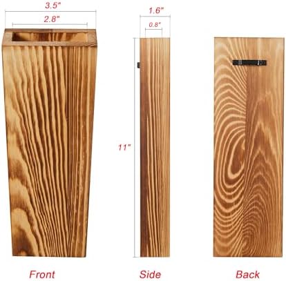 2 Pack Wood Wall Planters - Modern Farmhouse Decor for Home Office and Living Room