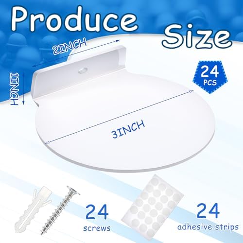 Juexica 24 Pcs White Acrylic Floating Wall Shelves Display Case