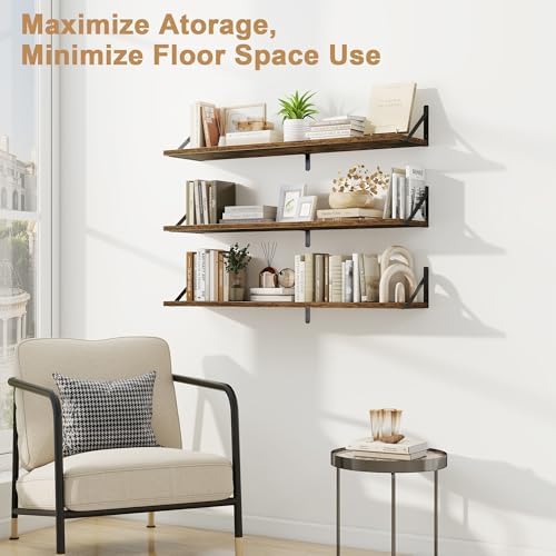 Fun Memories 3 Piece 40 Inch Floating Bookshelf Set