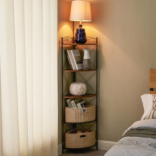 VECELO Corner Cabinet Tall Storage Shelf Display