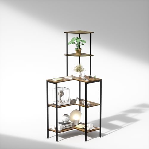 5 Tier Corner Shelf Stand with Storage