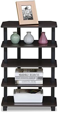 Furinno Turn-N-Tube 5-Tier Corner Shelf Espresso Black