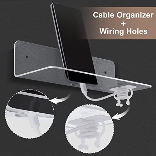 Clear Acrylic Floating Shelves 9 Inch Set of 4 No Drill Wall Mount