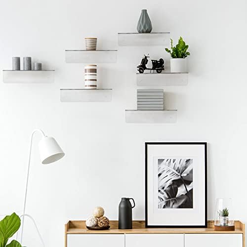 Clear Acrylic Floating Shelves 9 Inch Set of 4 No Drill Wall Mount