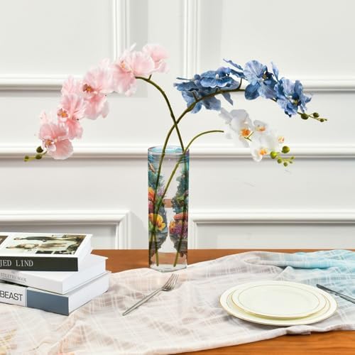 3D Hole White Wall Underwater Scenery Plastic Cylinder Vase 118 x 39 Inch