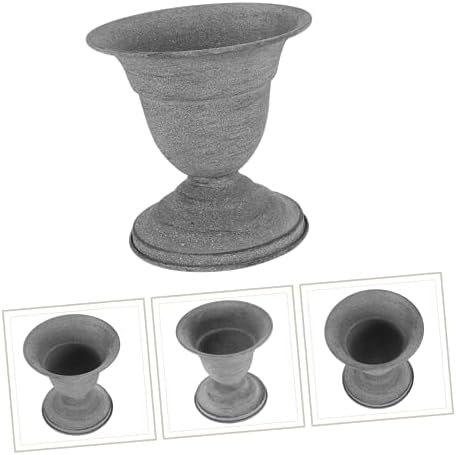 Metal Rustic Vintage Flower Vase with Gray Finish