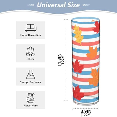 Autumn Maple Leaves Plastic Flower Vase for Home Decor 118 x 39 Inch