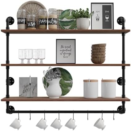 ROGMARS 3 Tier Floating Shelves with Wood