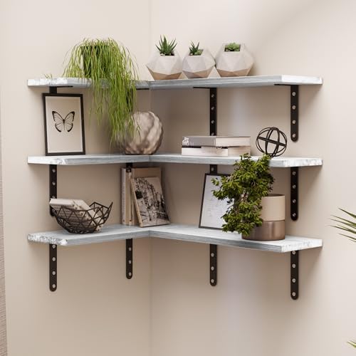 Lavish Home Set of 6 Floating Shelves White