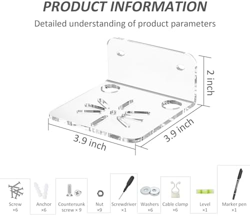 Clear Acrylic Wall Shelf 3 Pack for Security Cameras and More