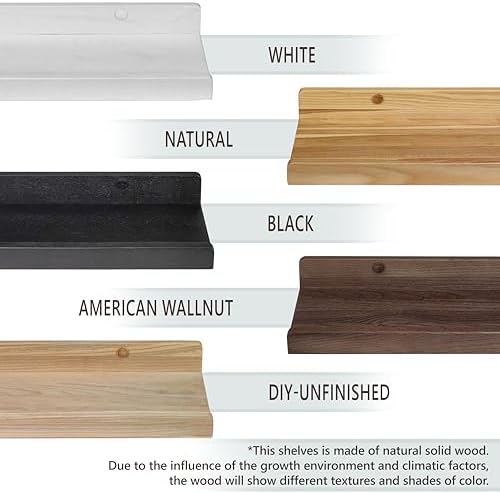 Wood Wedge Floating Shelves Set 2 16 Inch Waterproof