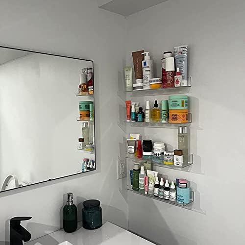WANLIAN 2 Pack Clear Floating Shelves 12 Inch
