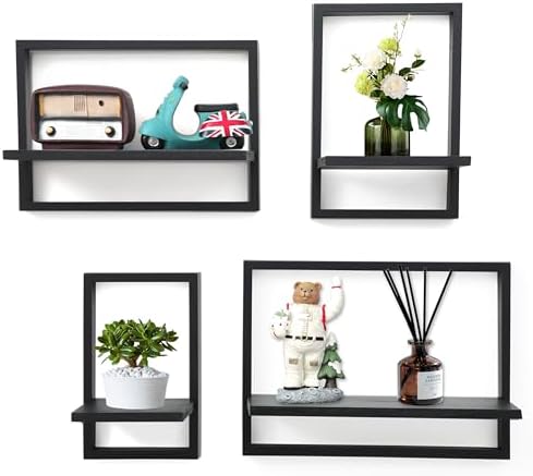 PHOENANCEE Square Floating Shelves Set of 4