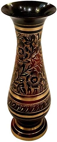 AKANKSHA ARTS 8 Inch Brass Vase Decor