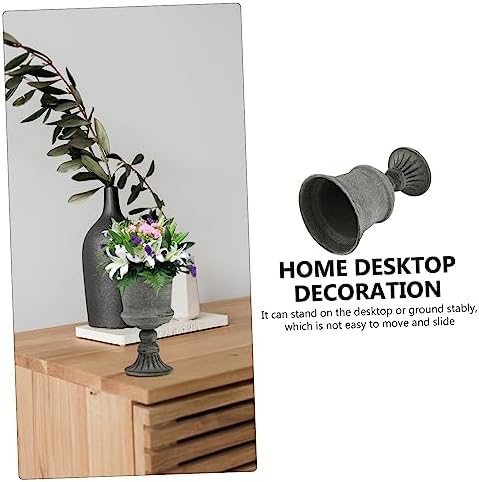 Wakauto Vintage Gray Metal Flower Vase for Wedding Home Decor