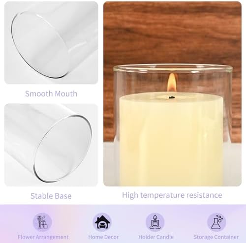 15 Pack Clear Glass Cylinder Vases 8 Inch Tall