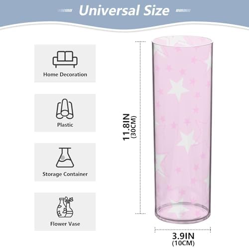 Sanluoli Different Stars Baby Peach White Plastic Hurricane Candle Holder