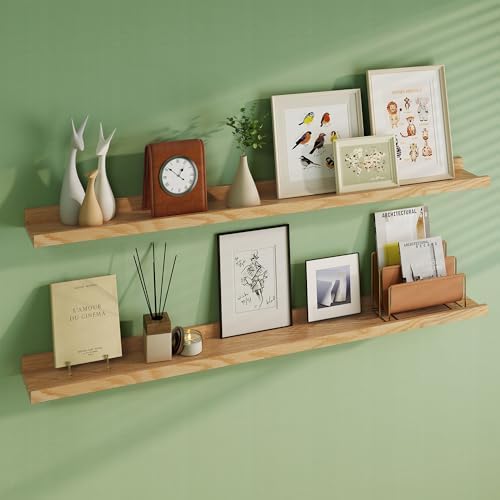 Floating Picture Ledge Shelves Set of 2 Solid Oak