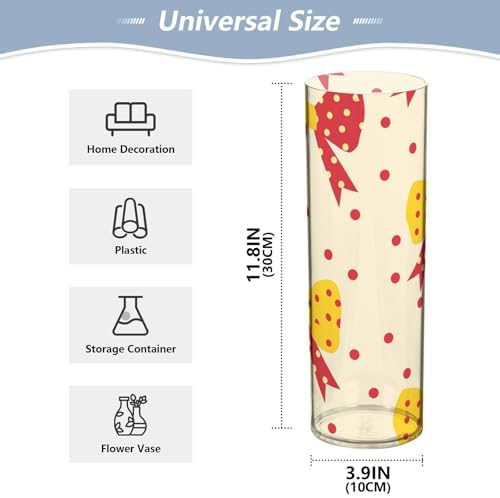 Polka Dot Bow Plastic Hurricane Candle Holder Decorative Vase
